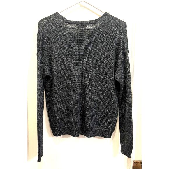 EILEEN FISHER Blue Heavy Knit V Neck Pullover Sweater Top    Women's Size Small - Picture 6 of 10